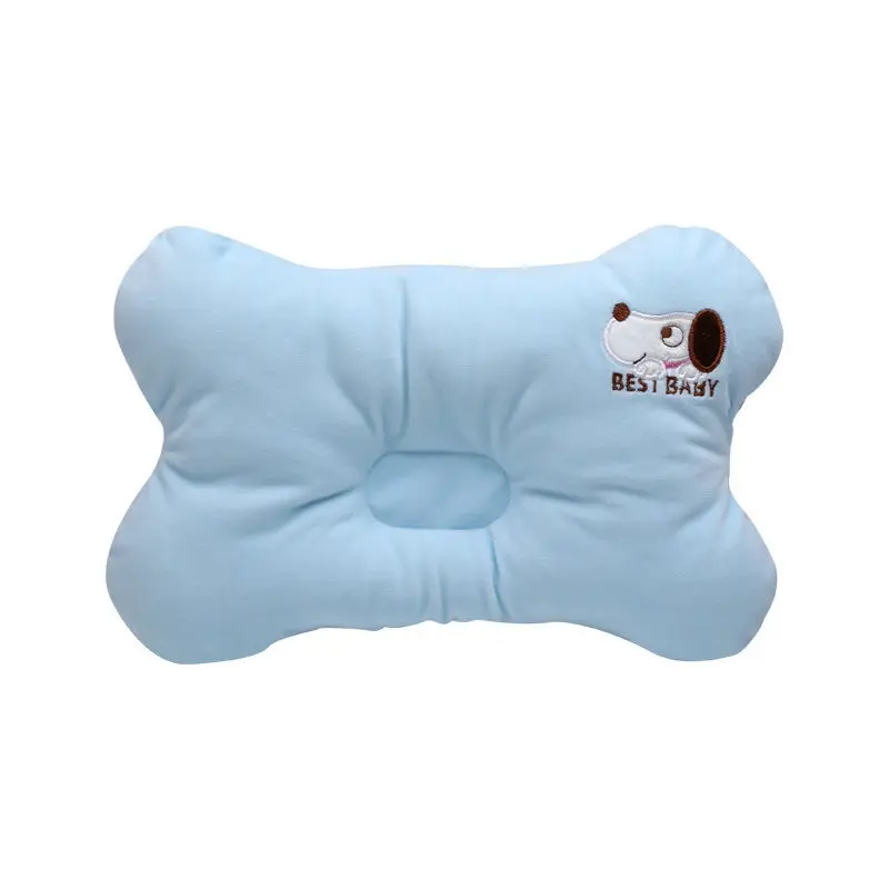M89C5 цветные детские милые постельные принадлежности для кормления, мягкая подушка с плоской головкой для детей, защита для шеи 30x18 см - Цвет: Синий