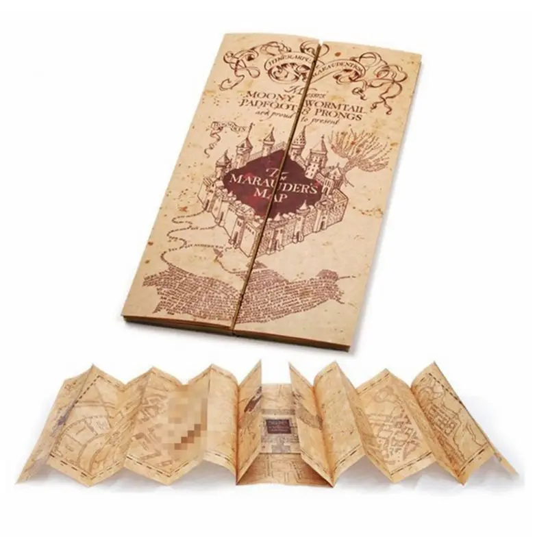 

Harri Potter Marauder's Map Mini version Collectible Retro Parchment Map Cosplay Costumes Props Birthday Gift Fans Collection