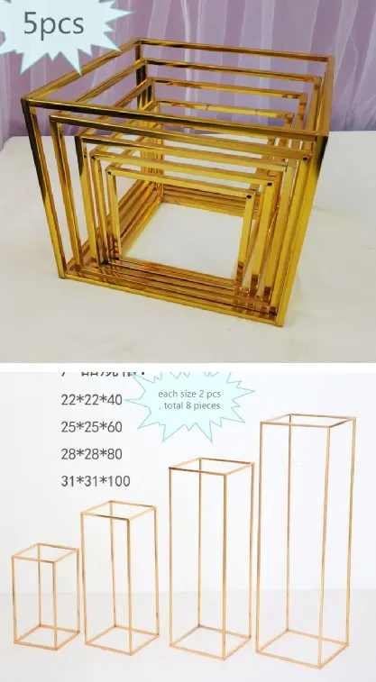 13 шт. Золотой DIY цветок колонна-подставка металлический реквизит стойка грандиозное событие сценический фон цветок дорога ведущий стеллаж для свадьбы центральный