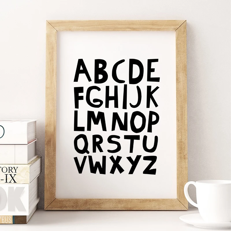 ABC-Alphabets-Canvas-Painting-Nursery-Posters-Prints-Black-and-White-Wall-Art-Pictures-for-Kids-Baby