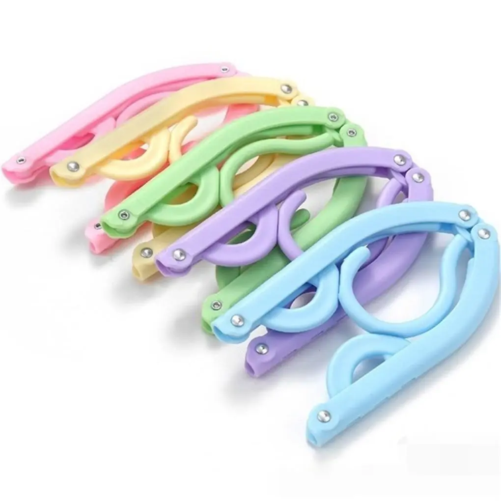 Outdoor Foldable Clothes Trouser Socks Hanger Portable Clothes Hanging Bar Plastic Color Random