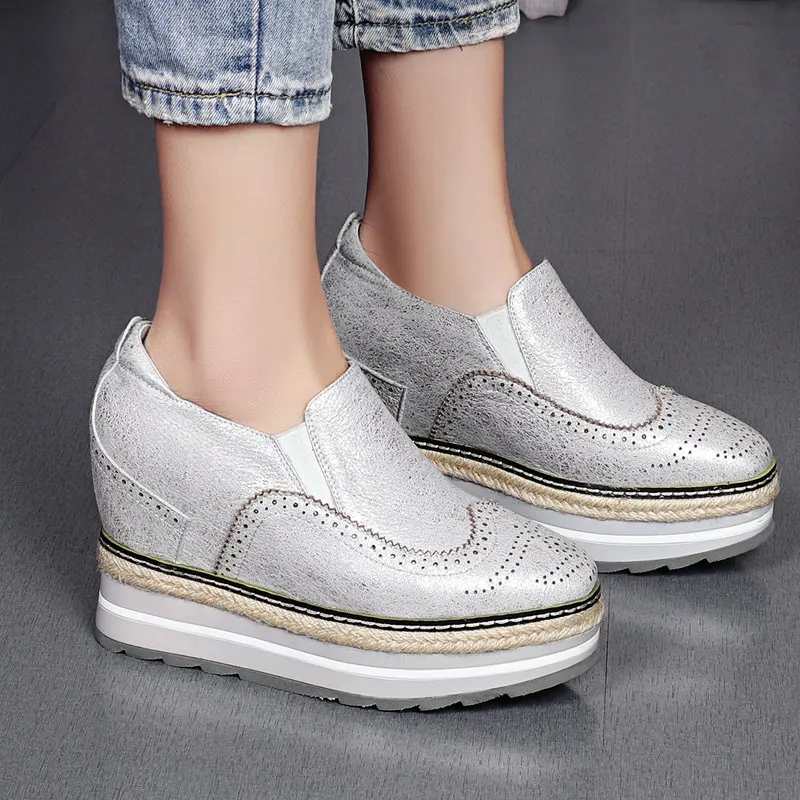

Spring Autumn Women Slip On Loafers Ladies Casual Comfortable Flats Female Genuine Leather Shoes Woman Fashion Zapatillas