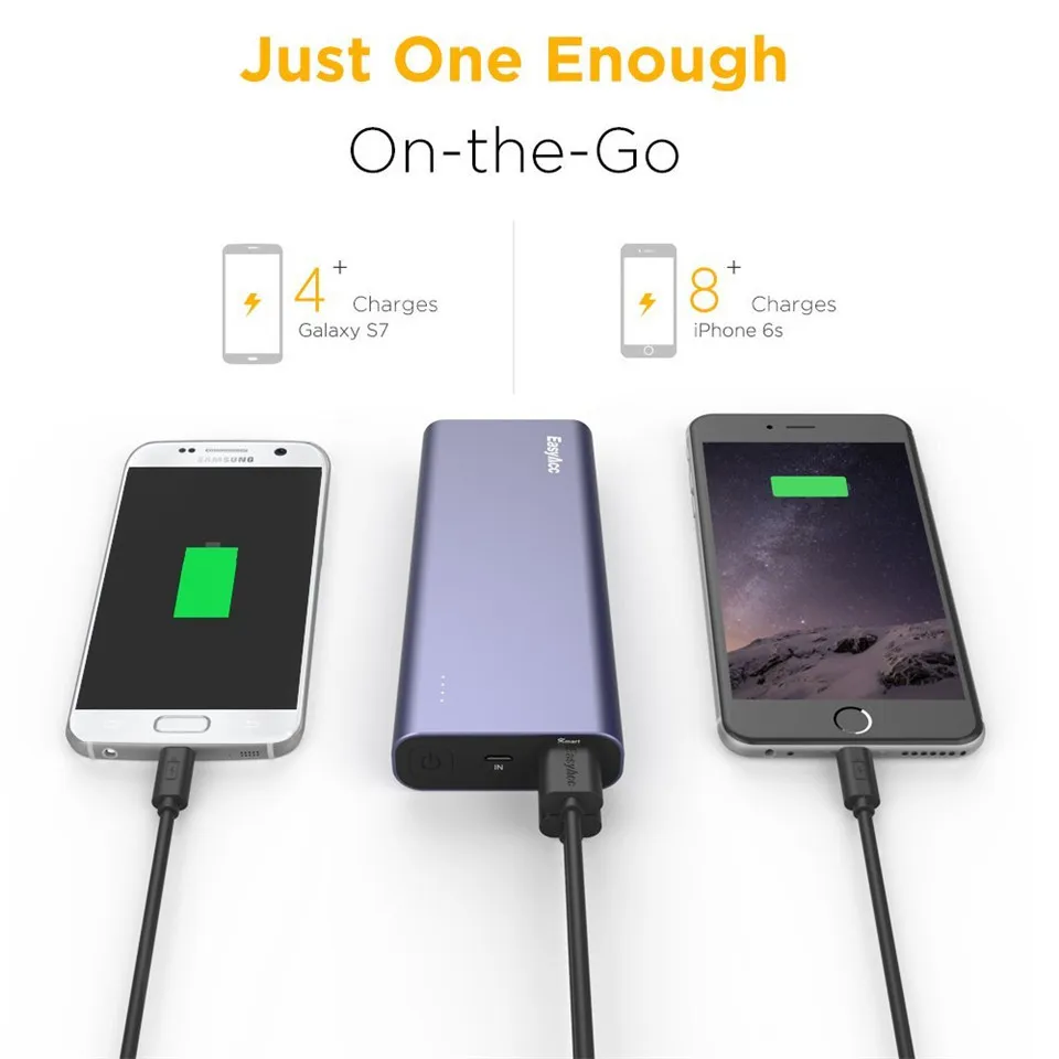  Batería Externa de 20000 mAh para Xiaomi easyac 5 V/18650 a QC3.0 Puerto USB Dual batería externa c
