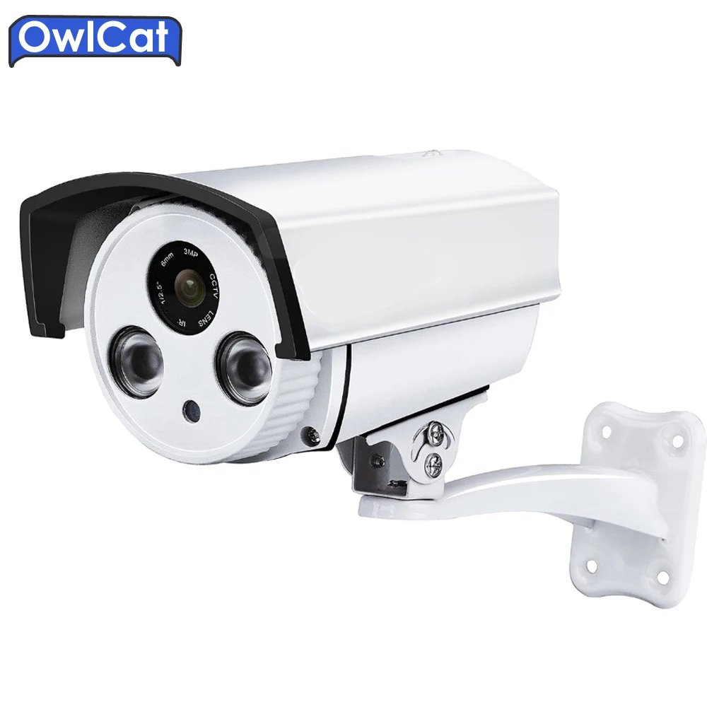 

Owlcat Bullet Outdoor Waterproof WiFi IP Camera 1080p 2MP with Audio Microphone Security Cctv Camera IR Night Micro SD Card