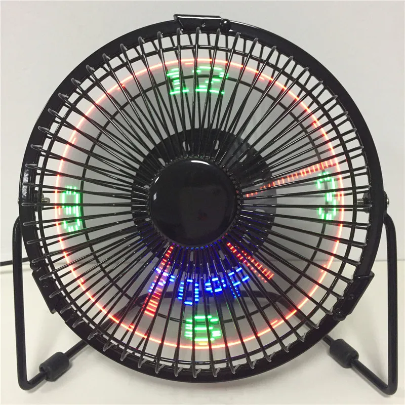 CLAITE USB LED Clock Mini Fan With Real Time Temperature Display