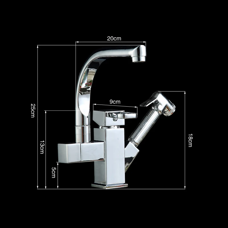 Кухонный кран выдвижной Душ промывка распылитель головка медь 360 поворотный двойной Носик холодной и горячей воды раковина смеситель кран с одной ручкой