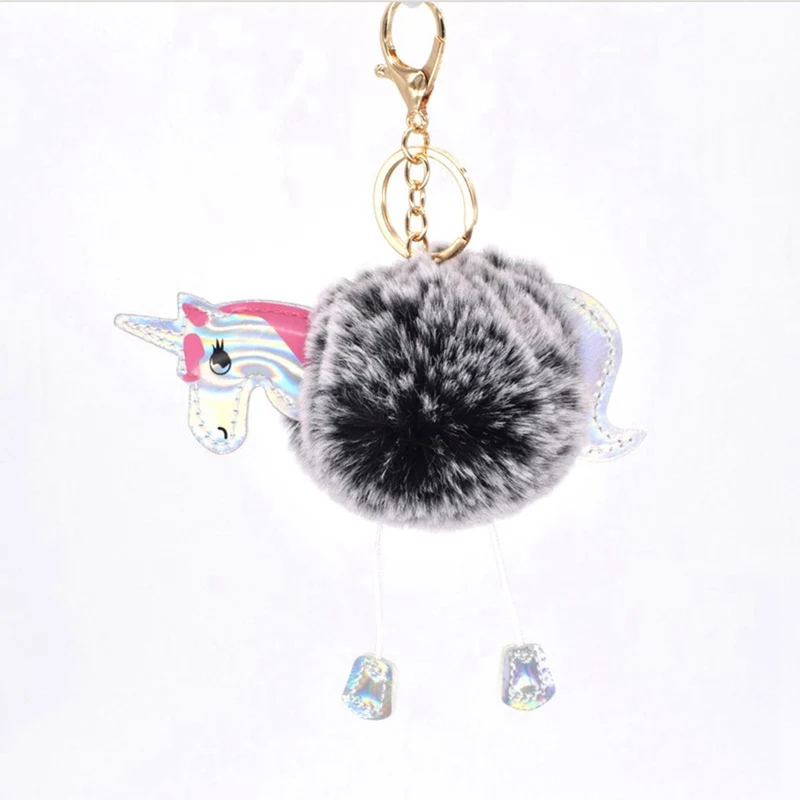 High Quality Anime Horse Toy Cute Metal Unicorn KeyChain Plush Toy Pendant Women Fluffy Fur Pom Pom Keyring Bag Hang Plush Toy High Quality Anime Horse Toy Cute Metal Unicorn KeyChain Plush Toy Pendant Women Fluffy Fur Pom Pom Keyring Bag Hang Plush Toy