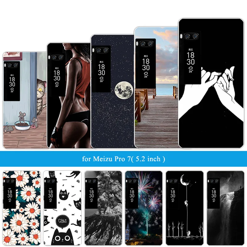For Meizu Pro 7 Soft Silicone Slim TPU Back Cover Protective Ultra Thin Fundas 5.2 inch PRO7 Wooden Phone Cases | Мобильные телефоны