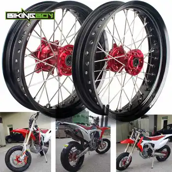 

BIKINGBOY CR125R CR250R 02 03 04 05 06 07 CRF 250 450 R X 13 12 11 10 09 Supermoto Front Rear 3.5 4.25 / 4.5 17" Wheel Rim Hub