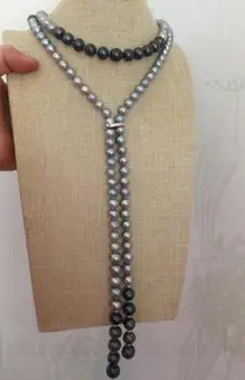 

free shipping >>>>noble jewelry new design gorgeous 7-11mm south sea round multicolor pearl necklace 48inch
