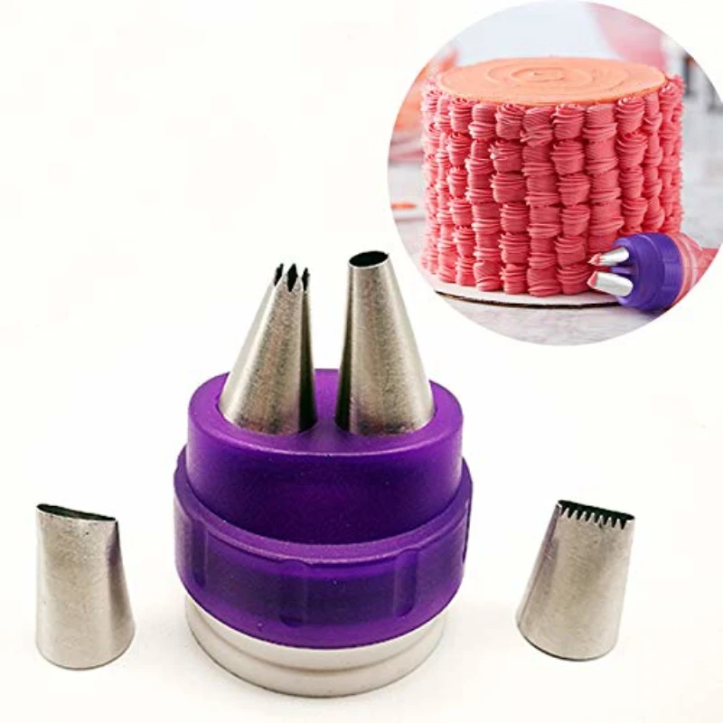 Buy 6 Pcs/Set Nozzle Piping Tips Coupler Set Pastry