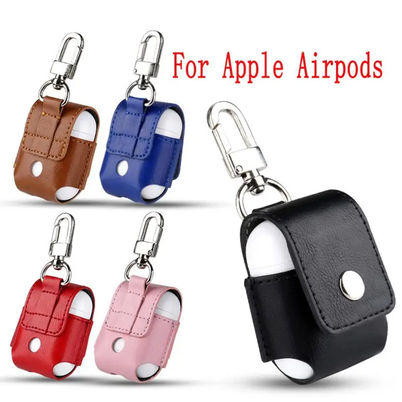 Портативный кожаный чехол HL 2017 для наушников Apple Airpods защитный сумка Прямая