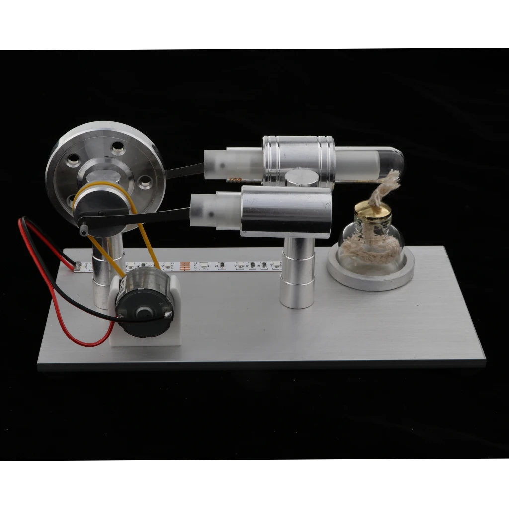 Stirling Engine Model M15A (With Colorful LED Lights) - Conversion of Heat Energy to Electrical Energy