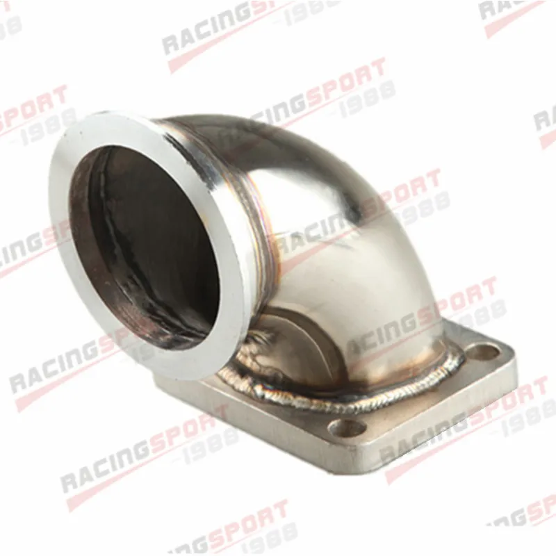 

90 Degree Elbow Bend to T4 Turbo Discharger Downpipe Flange 3" V-Band Adapter