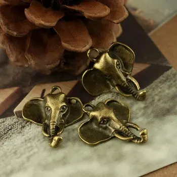 

Free shipping!!!bronze elephant head metal alloy Charms pendant 27x23mm