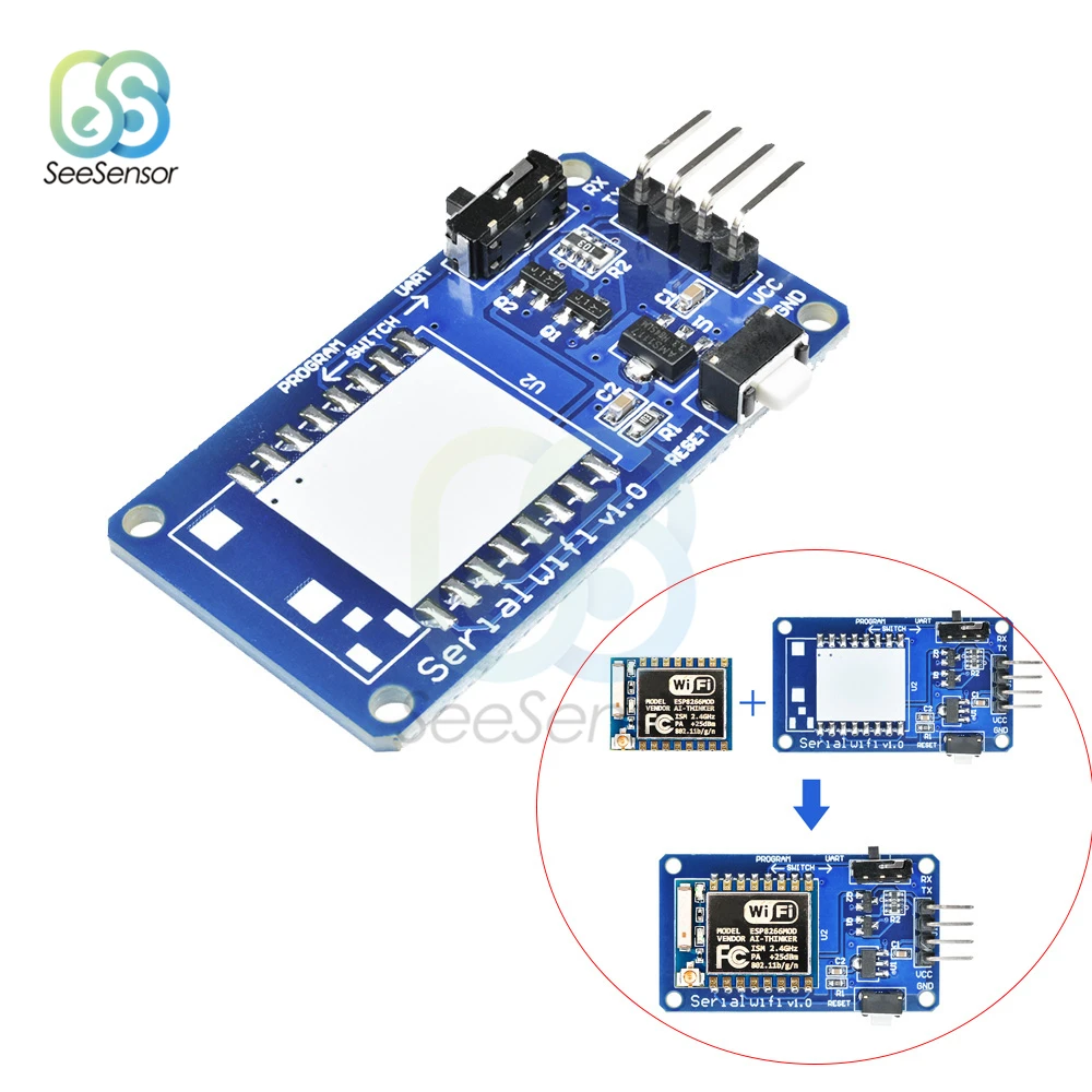 4,5-5 V ESP8266 ESP-07 ESP07 V1.0 WI-FI последовательный адаптер приемопередатчика доска для Arduino