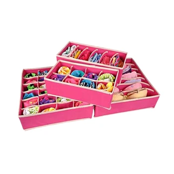 

4Pcs Practical Bra Underwear Storage Boxes Drawer Dividers Closet Organizers