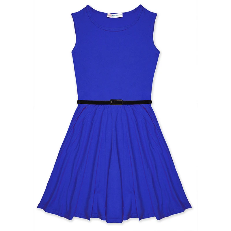 100 Cotton Girl Dress Summer Vest Dresses For Girls With Belt Children