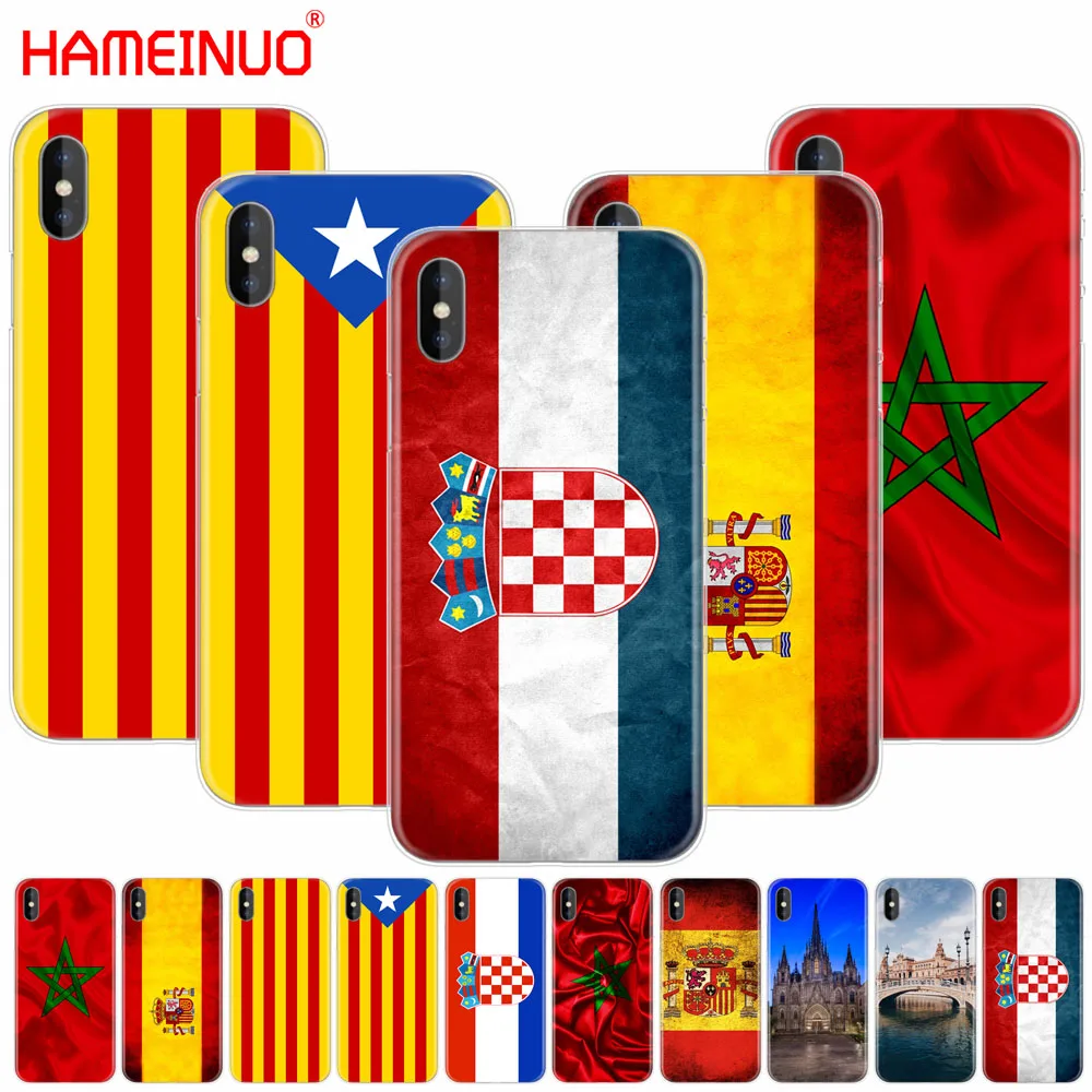HAMEINUO Испания Марокко яркий флаг чехол для сотового телефона iphone X 8 7 6 4 4s 5 SE 5c 6s