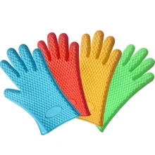 Good New Fashion Oven Pot Mitt Heat Resistant Silicone Gloves Cooking Baking Kitchen Accessories
