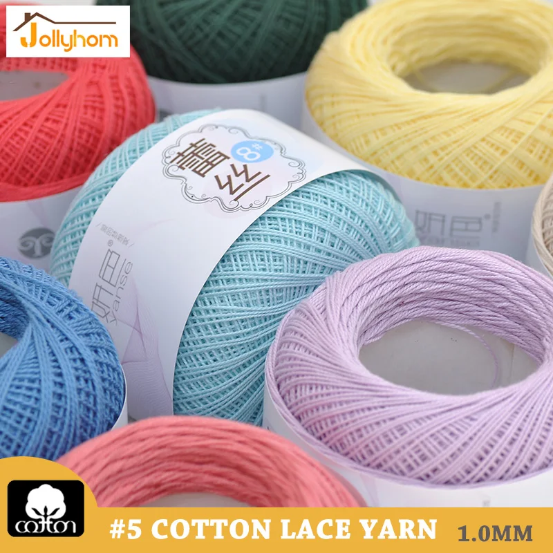 5 Lace Yarn 100 Cotton Lace Yarn 100g(50g*2 balls) Thin Crochet Soft