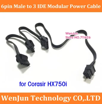 

High Quality 6Pin PCI-E to 3 IDE Molex 4Pin Modular Power Supply Adapter Cable for Corsair HX750i HX850i HX1000i HX1200i