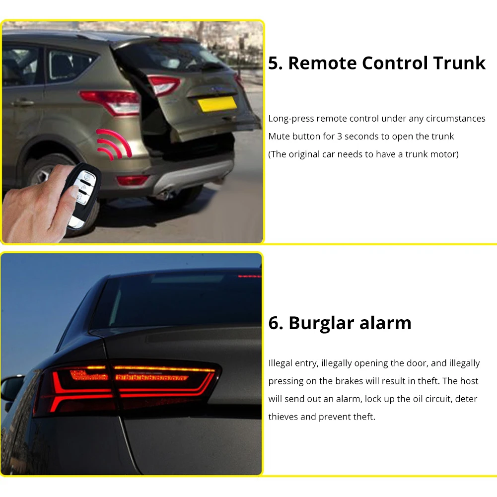 Sistema de Controle Automotivo sem Chave Sistema de Ignição Remoto Peça Anti-roubo Alarme Controle Acessórios 1 15 alarme, controle remoto acessórios