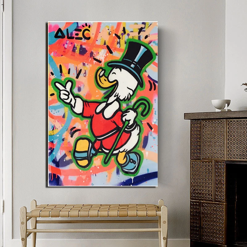 

Alec Monopoly Scrooge Duck Wall Art Canvas Painting Nordic Posters And Prints Canvas Art Wall Pictures Kids Room Decor Artwork