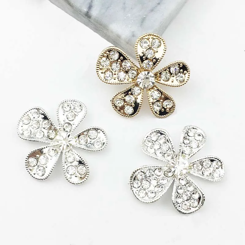 

10PCS/lot rhinestons petals charms Korean crystal Diamond jewelry Handmade Wedding Mobile phone shell bow accessories decoration