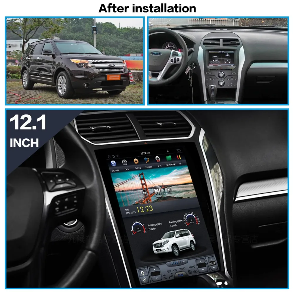 

Tesla style Android 9.0 4+64G Car DVD Player GPS Navigation For Ford Explorer 2011+headunit multimedia audio radio tape recorder