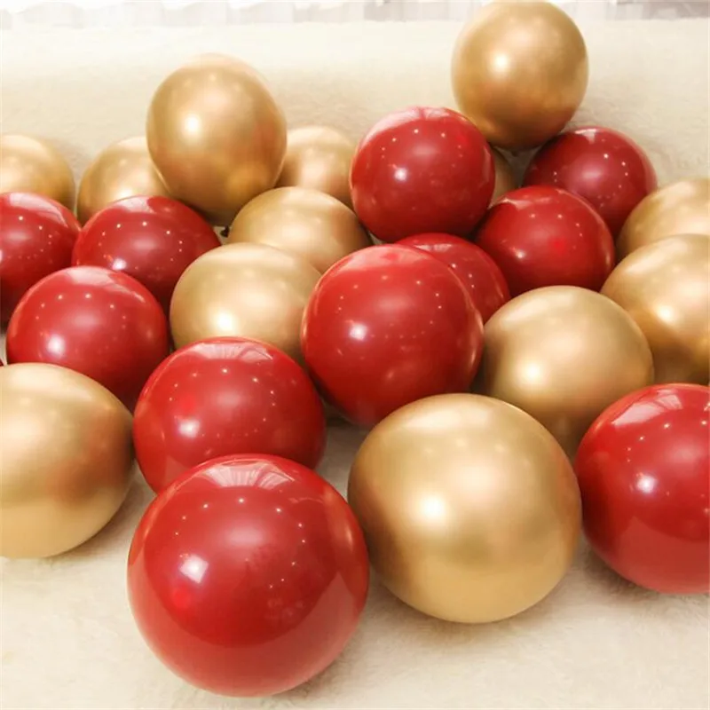 10 шт рубиновые красные воздушные шары Новые блестящие металлические перламутровые латексные шары Хромированные Металлические цвета воздушные шары Globos украшение для свадебной вечеринки