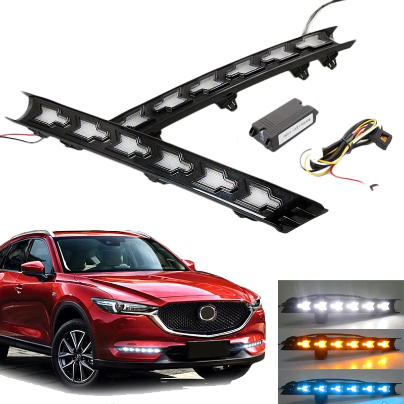 3 Colors Turn Signal Style Relay Waterproof 12V LED CAR DRL Daytime Running Lights Fog Lamp For Mazda CX-5 CX5 CX 5 2017 3 Colors Turn Signal Style Relay Waterproof 12V LED CAR DRL Daytime Running Lights Fog Lamp For Mazda CX-5 CX5 CX 5 2017