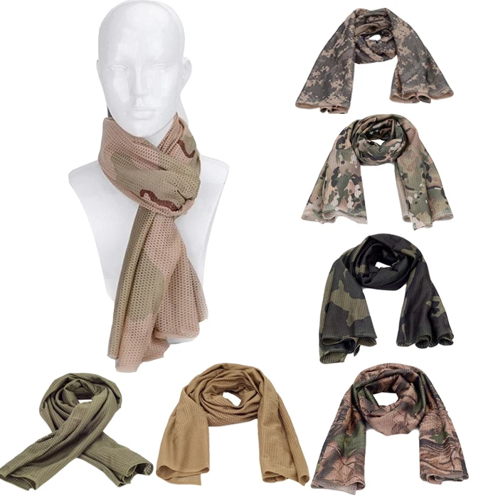 

Outdoor Cycle Hunting Scarves Versatile Arab Army Tactical Camouflage Scarf Men Military Jungle Combat Windproof Mesh Shawl Veil