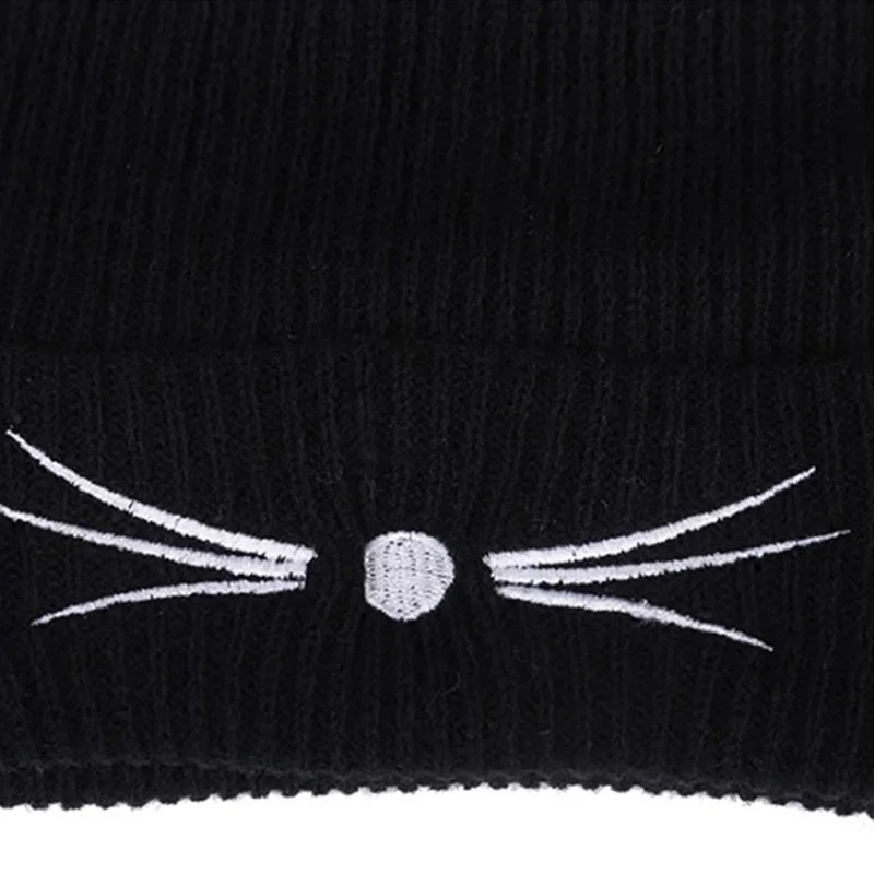 Fashion Lovely Cat Ear Beanie Knitted Cap Winter Ladies Warm Animal Ears Caps Women Solid Woolen Knitting Beanies Hat CP0168  (3)
