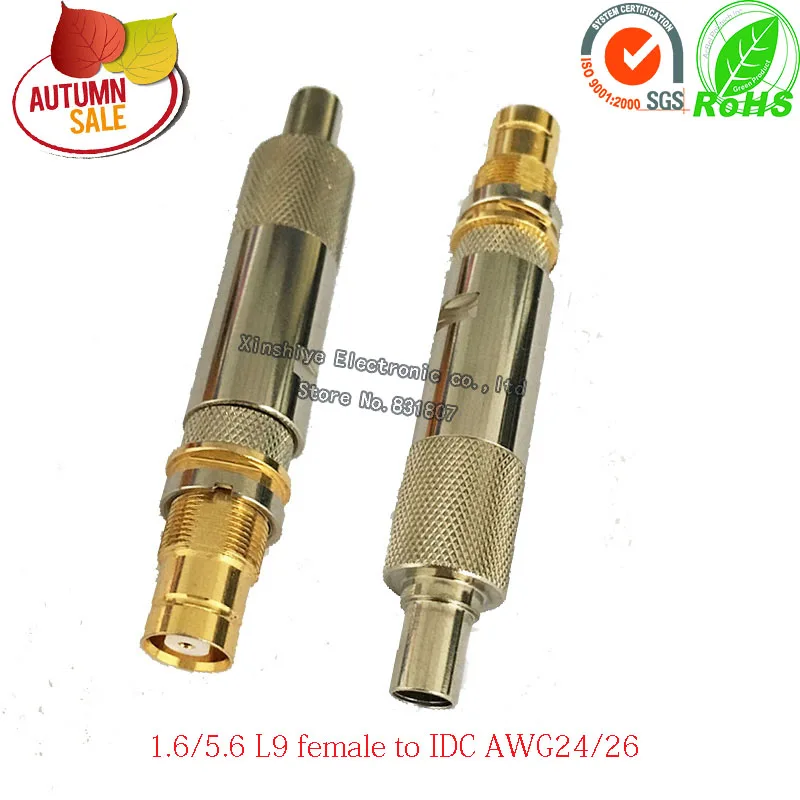 

Din 1.6-5.6 connector 75-120 Ohm Impedance converter Mini Balun 1.6/5.6 female jack to IDC AWG24/26 RF coax DIN 1.6/5.6 adapter