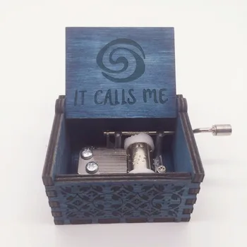 

Moana IT CALLS ME music box Anonymity wooden hand crank Island Princess Birch musical boxes Action figure toys caja de musica