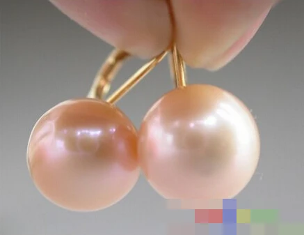 

1476 pink oblate round FRESHWATER PEARL EARRING