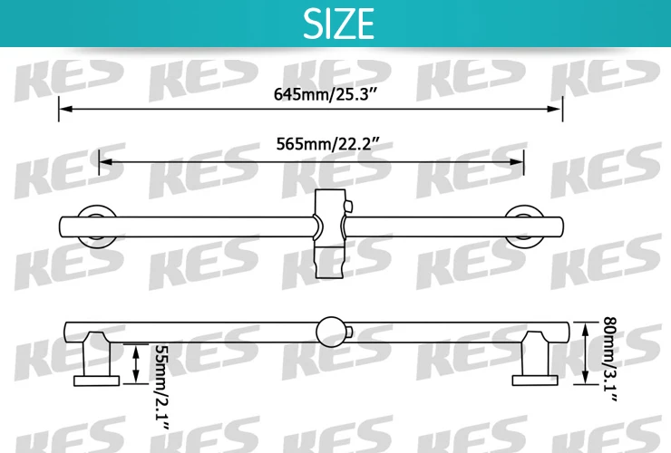 KES ванная комната регулируемый слайдер бар круглый настенное крепление, полированный/Матовый SUS304 нержавеющая сталь, F204/F204-2