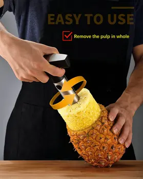 

Kitchen Gadgets 304 Stainless Steel Pineapple Slicer Easy To Use Pineapple Cutter Fruit Peeler