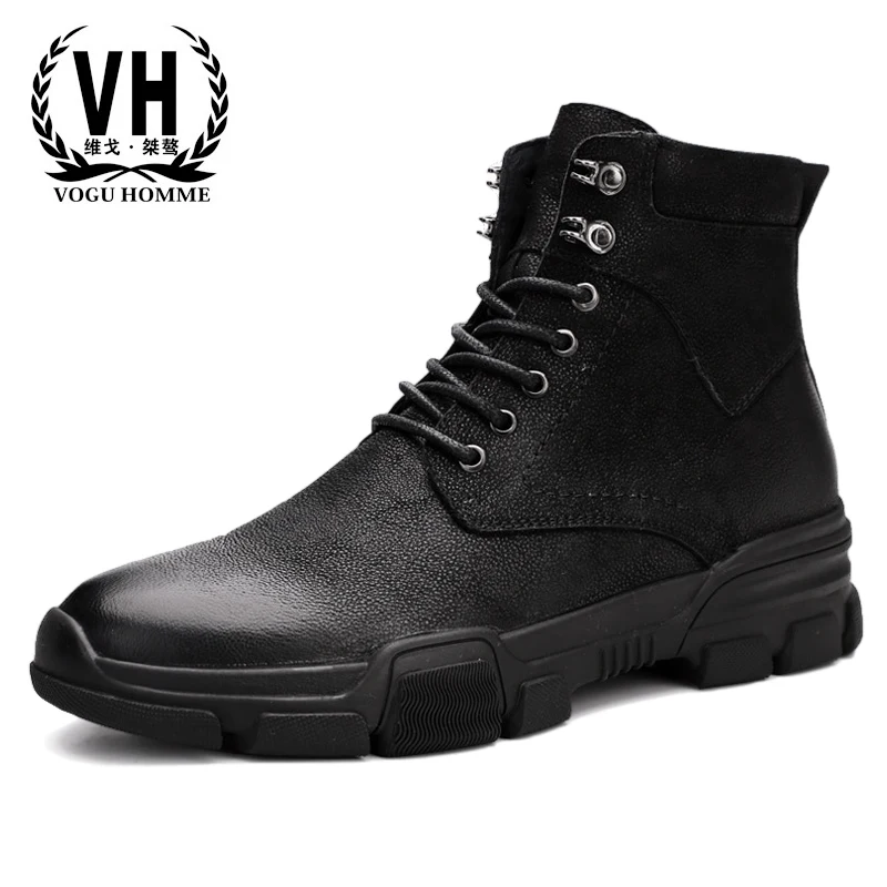 

Riding boots men autumn winter British retro cowboy boots mens all-match cowhide mens dress boots steel toe shoes chelsea boots