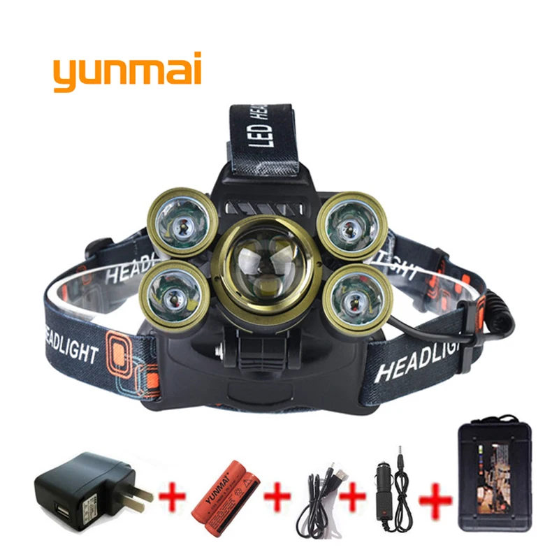Powerful Headtorch LED headlamp flashlight Tactical Headlight USB 18650 hunt Y
