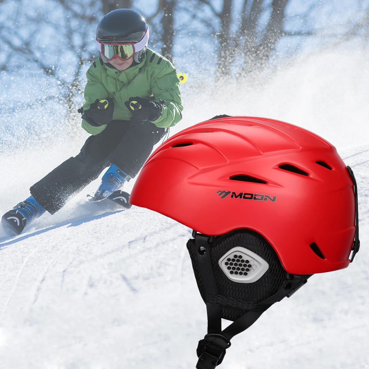 Moon Skiing Helmet Adult Kids Equipment Snow Skating Sport Integrally molded Outdoor Ultralight