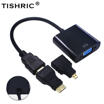 

TISHRIC HDMI to VGA Converter Cable Male to Female Adapter Mini Micro HDMI Connector For Computer PC PS3 HDTV Display HD 1080P