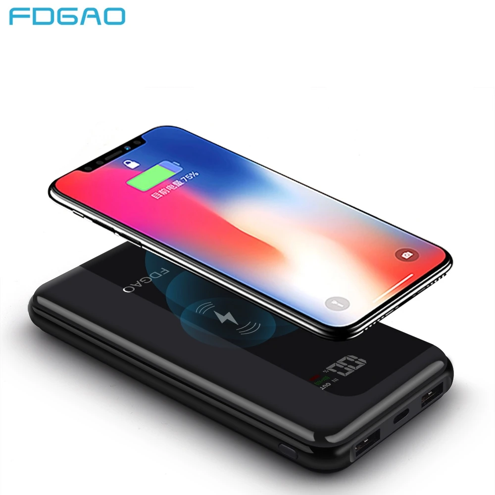 

FDGAO Qi Wireless Charger for Samsung Galaxy S9 S8 Plus Xiaomi Wireless Power Bank for iPhone XS Max 8 X Wireless Charging Pad
