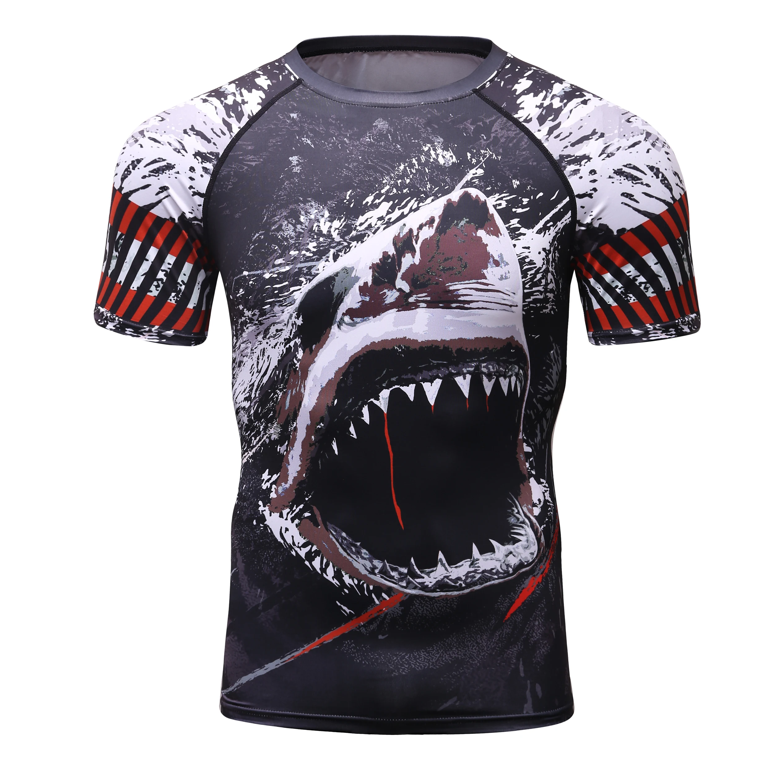 

Quick-drying tops Printed compression tights Fitness running shirt for men with sports tops by Rashgard