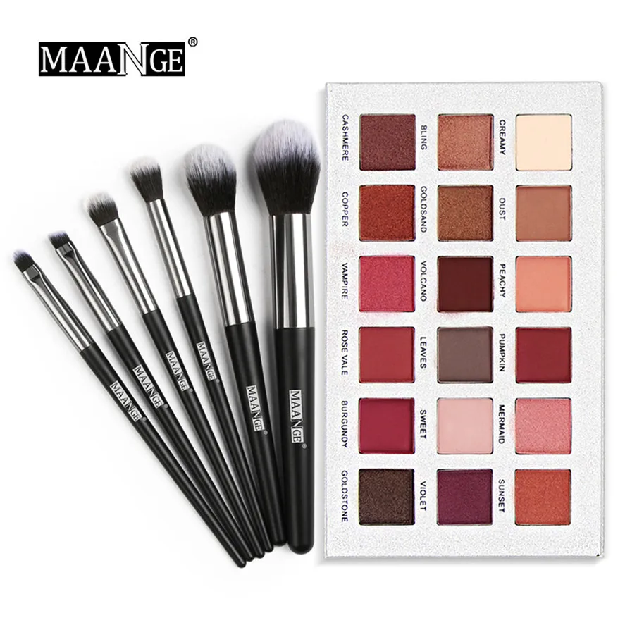 

Brand New Eyeshadow Palette MAANGE Matte 18 Colors Luxury Matte Nude Eye Shadow Palette+6PCS Brushes Feb14#30