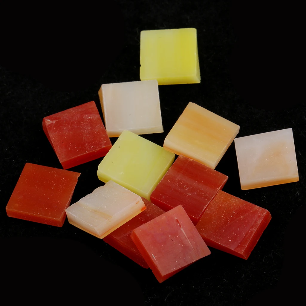 500 Piece Square Glass Mosaic Tiles Vitreous for Mosaic Making Art Craft 10x10mm Green Red Yellow