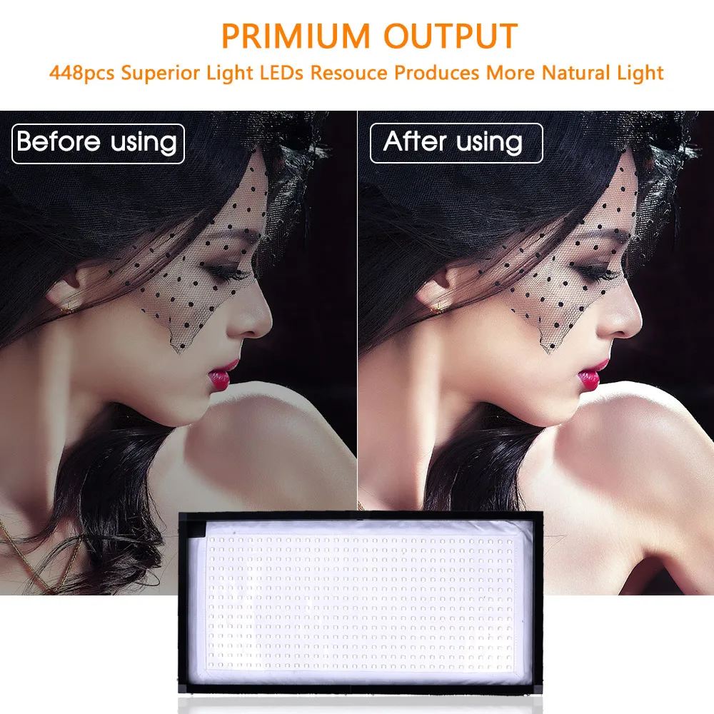  Travor New Arrival FL-3060 Flexible LED Video Light 448pcs LEDs CRI95 5500K 2.4G Remote Contol for  - 32802896966