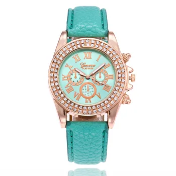 

Relojes Para Mujer Geneva Watch Women Luxury Diamond Leather Quartz Wristwatch Ladies Watch Casual Fashion Clock Zegarek Damski