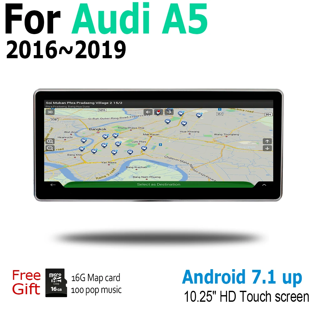 Sale Car Android screen For Audi A5 8T 8F 2016~2019 MMI touch display GPS Navigation radio stereo Audio head unit multimedia player 1
